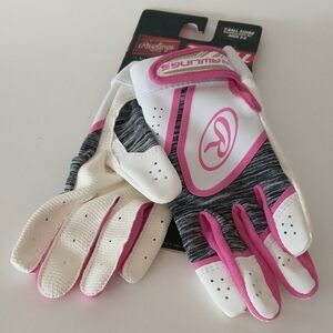 NEW Rawlings Pink and White Kid's 3-6 Sports Gloves